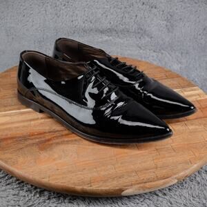AGL Attilio Giusti Leombruni women's black patent leather oxfords size EUR 37.5